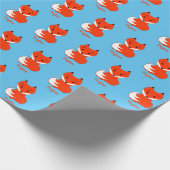 Papier Cadeau Orange Fox Ajouter un nom Wrapper Paper (Coin)