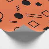 Papier Cadeau Orange, fun, trendy, geometric Memphis graphic (Coin)