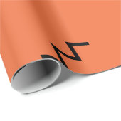Papier Cadeau Orange, fun, trendy, geometric Memphis graphic (Coin rond)