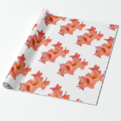 Papier Cadeau Orange gladiolus Floral (Déroulé)