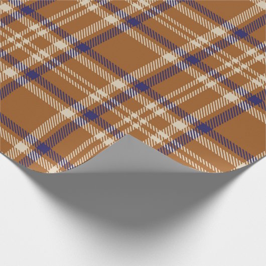 Papier Cadeau Orange Glen Plaid texturé transparent motif abstra (Coin)