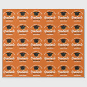 Papier Cadeau Orange Graduate Custom 2025 Graduation Party (Plat)