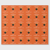 Papier Cadeau Orange Graduation 2025 Cadeau (Plat)