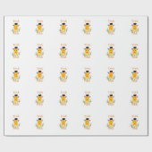 Papier Cadeau Orange jaune halloween astuce fantôme ou traiter a (Plat)