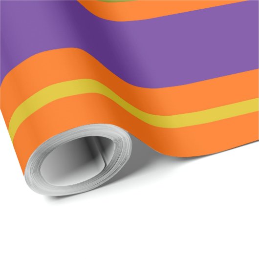 Papier Cadeau Orange, Jaune, Rouge, Vert et Violet (Coin rond)