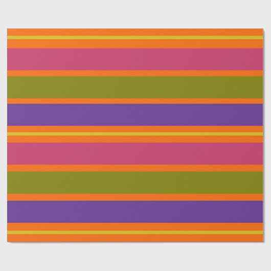 Papier Cadeau Orange, Jaune, Rouge, Vert et Violet (Plat)