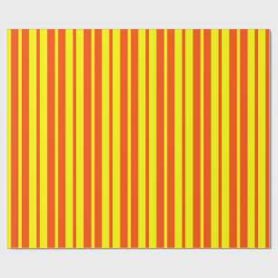 Papier Cadeau Orange Jaune Style Motif Grandes