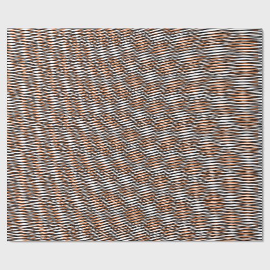 Papier Cadeau Orange noir blanc Moiré rayures - Trippy Abstrait (Plat)