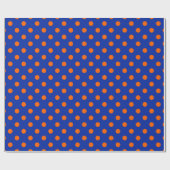 Papier Cadeau Orange On Blue Polka Dots Pattern Design (Plat)