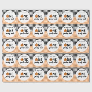 Papier Cadeau Orange One Spooky Dude Halloween 1er Anniversaire