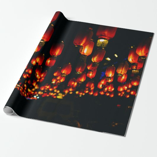 PAPIER CADEAU ORANGE PAPER LANTERNS DURING NIGHT TIME (Déroulé)