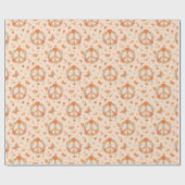 Papier Cadeau Orange Peace Floral (Plat)
