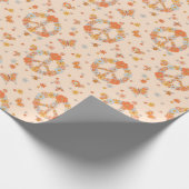 Papier Cadeau Orange Peace Floral (Coin)