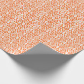 Papier Cadeau Orange Peigne Avec Motif Crochet Blanc (Coin)