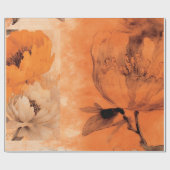 Papier Cadeau Orange Peonies 2 Découpage Conception de collage (Plat)