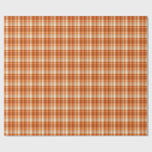 Papier Cadeau Orange plaid (Plat)