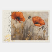 Papier cadeau Orange Poppies, Plaid et Pear Collag (Devant 2)