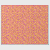 Papier Cadeau Orange Purple Floral Botanique Moderne Noël (Plat)