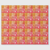 Papier Cadeau Orange rouge 50 anniversaire ajouter nom date p (Plat)