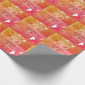 Papier Cadeau Orange rouge 50 anniversaire ajouter nom date p (Coin)