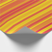 Papier Cadeau Orange rouge jaune rayures (Coin)