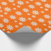 Papier cadeau Orange Snow Crystals Noël (Coin)