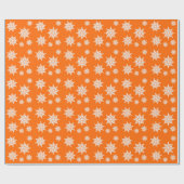 Papier cadeau Orange Snow Crystals Noël (Plat)