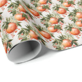 Papier Cadeau Orange Spice : Orange & Or (Coin rond)