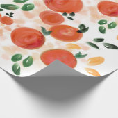 Papier Cadeau Orange tropicale et Motif Feuille (Coin)