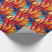 Papier Cadeau Orange Tulips aquarelle art peinture de fleurs (Coin)