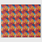 Papier Cadeau Orange Tulips aquarelle art peinture de fleurs (Plat)