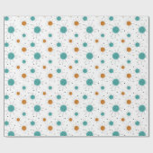 Papier Cadeau Orange Turquoise Franciscan Starburst milieu du si (Plat)