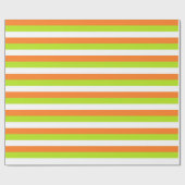Papier Cadeau Orange, vert de chaux et rayures de blanc (Plat)