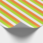 Papier Cadeau Orange, vert de chaux et rayures de blanc (Coin)