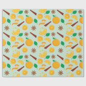 Papier Cadeau Oranges automnales Automne Cinnelle inaltérable Th (Plat)