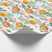 Papier Cadeau Oranges & Cannelle de Fêtes (Coin)