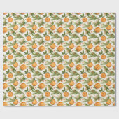 Papier Cadeau Oranges élégantes et branches d'arbres de Noël (Plat)