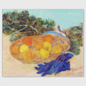 Papier Cadeau Oranges et citrons avec gants bleus, Van Gogh (Plat)