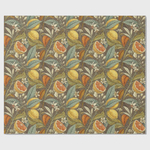 Papier Cadeau Oranges et citrons bontaniques