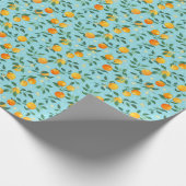 Papier Cadeau Oranges, fleurs : textile sans couture motif. (Coin)