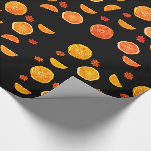 Papier Cadeau Oranges Fruits Motif (Coin)