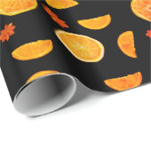 Papier Cadeau Oranges Fruits Motif (Coin rond)