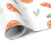 Papier Cadeau Oranges - Papier d'emballage de Noël (Coin rond)