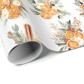 Papier Cadeau Oranges séchées d'hiver papier d'emballage cadeau  (Coin rond)