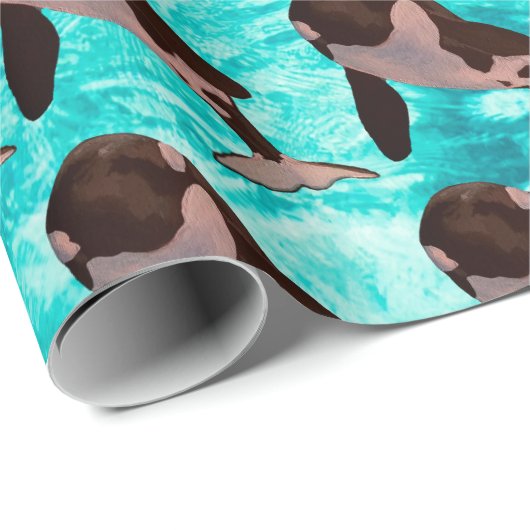 Papier Cadeau Orca (Coin rond)