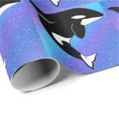 Papier Cadeau Orca Killer Whale (Coin rond)