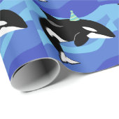 Papier Cadeau Orca Killer Whale Anniversaire (Coin rond)