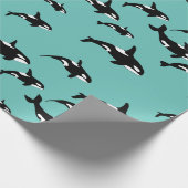 Papier Cadeau Orca Killer Whale Motif sur Blue (Coin)