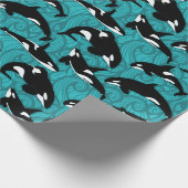 Papier Cadeau Orcas Killer Whales in the Ocean Patterned (Coin)