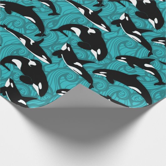 Papier Cadeau Orcas Killer Whales in the Ocean Patterned (Coin)